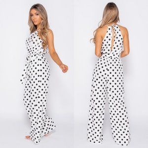 RESTOCKED Polka Dot Sleeveless Wide Leg Jumpsuit